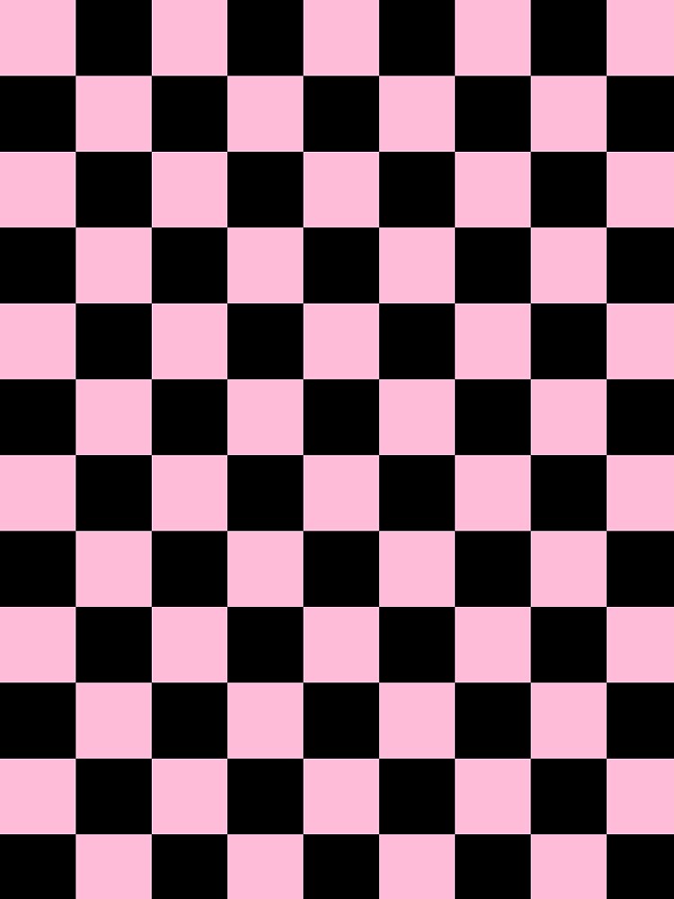 Checkered - Black and Cotton Candy Pink by JustPatterns2