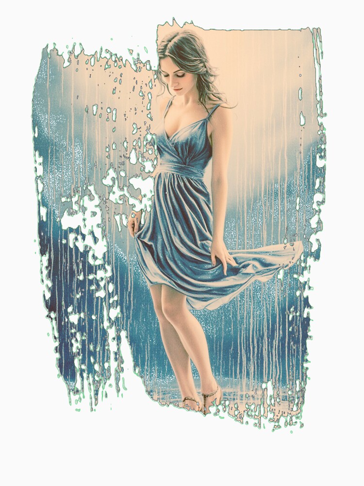 Woman standing in the rain by Inklivion