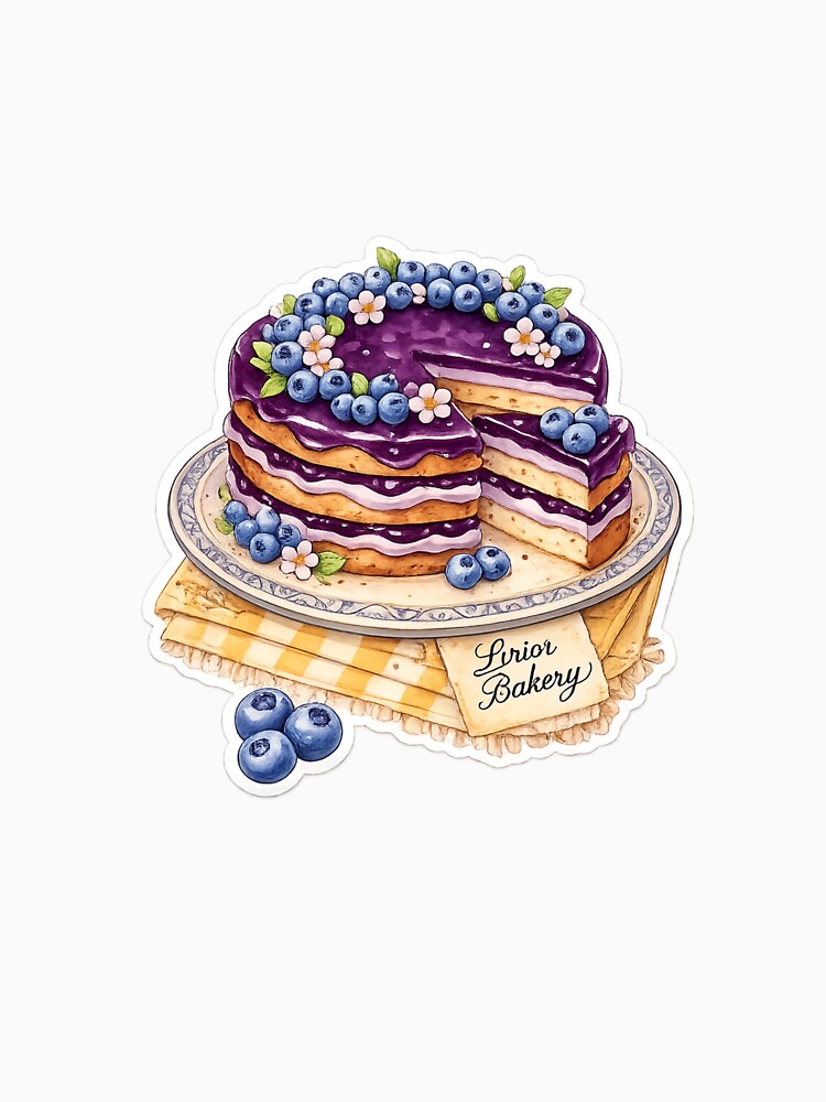 beautiful and magical blueberry sliced ​​cake by LiriosLand