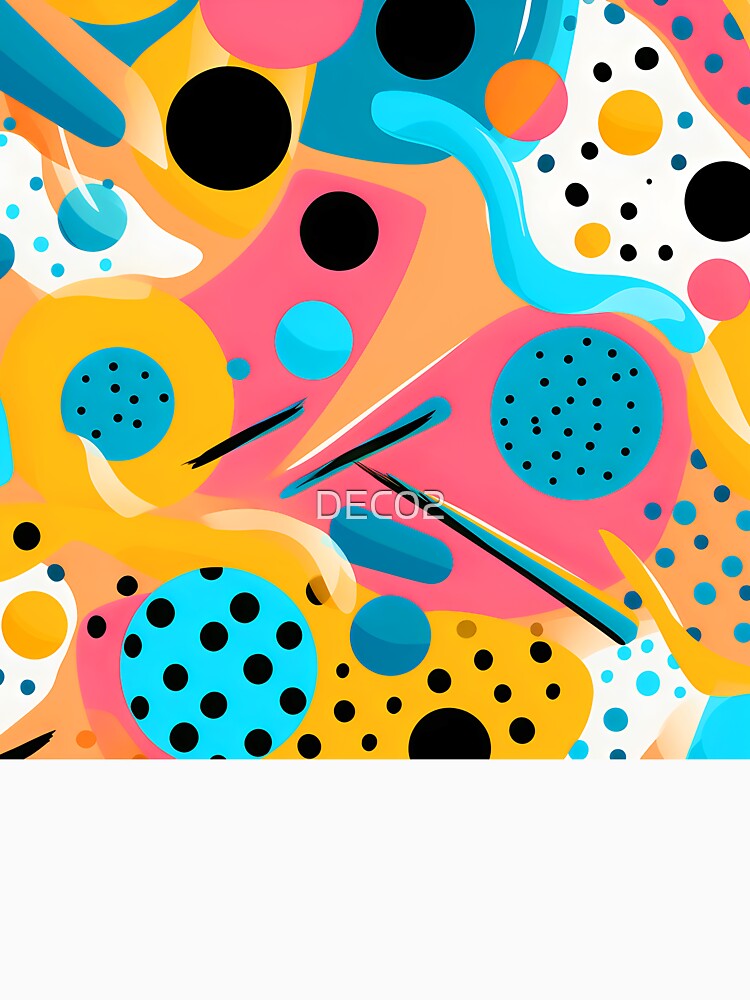 Pop Art Abstract Blue, Yellow And Pink Pattern by DEC02