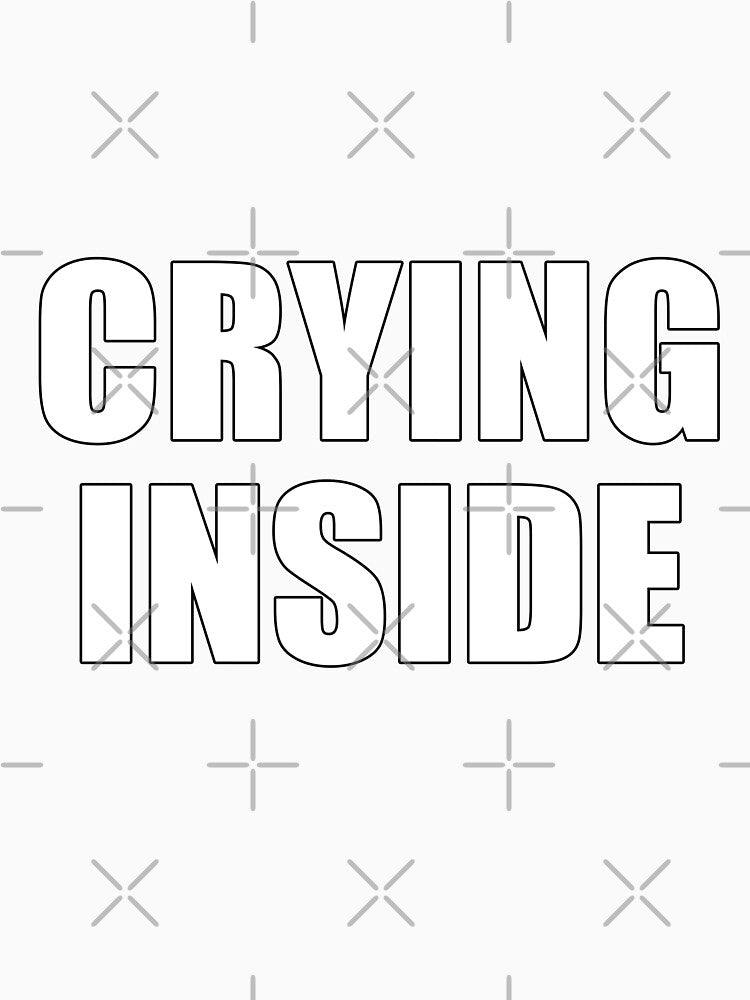 Crying Inside Minimalist Outline Typography by deluxus