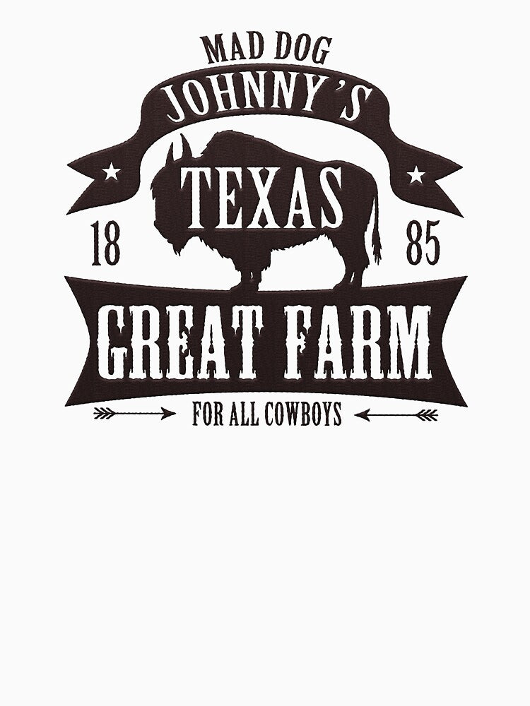 embroidery iron patch textured graphic artwork - mad dog johnny texas great farm cowboy logo badge emblem by hayrpictures