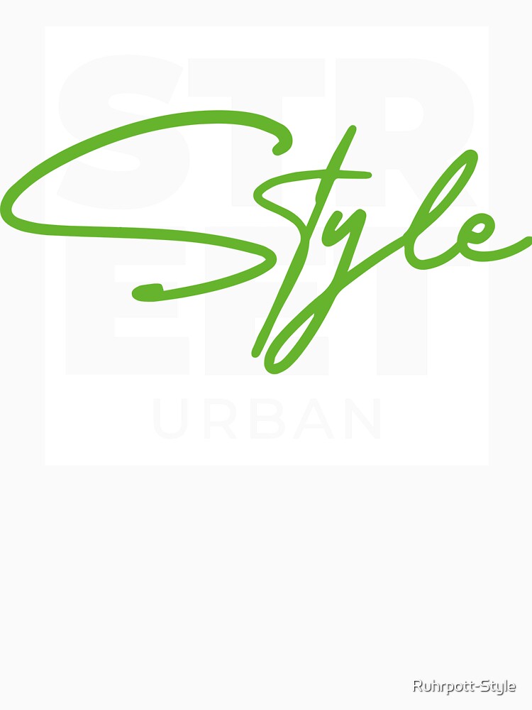 Modern lettering "Style" in green with an urban background by Ruhrpott-Style