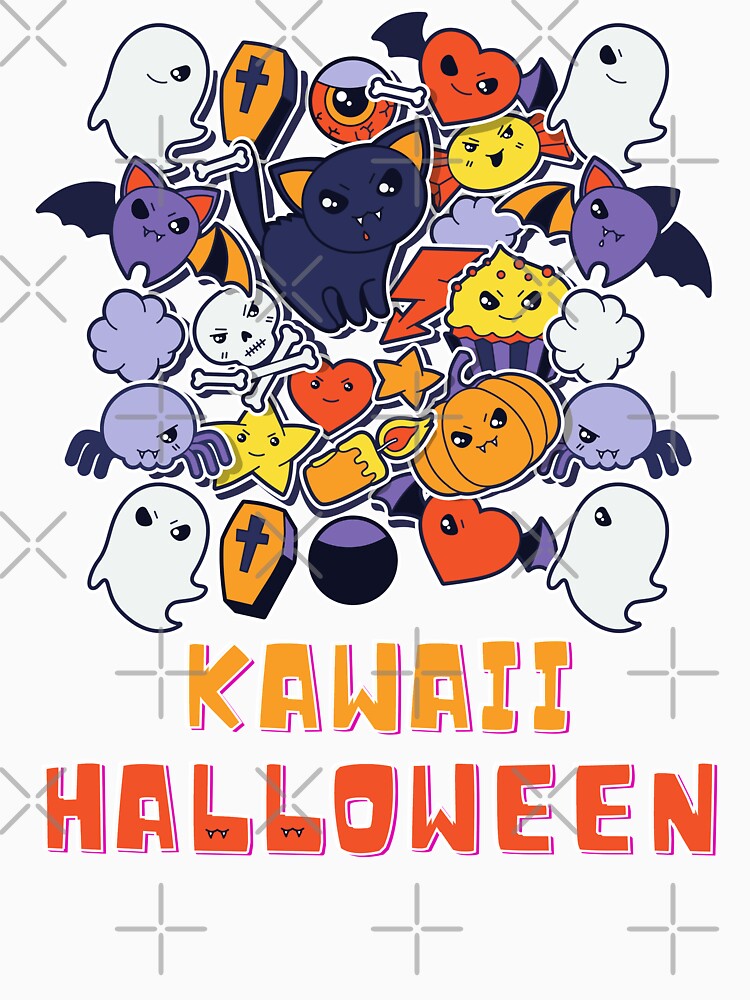 Kawaii Halloween Black Cat Ghosts Skull Pumpkin Spooky by BeeZBeez