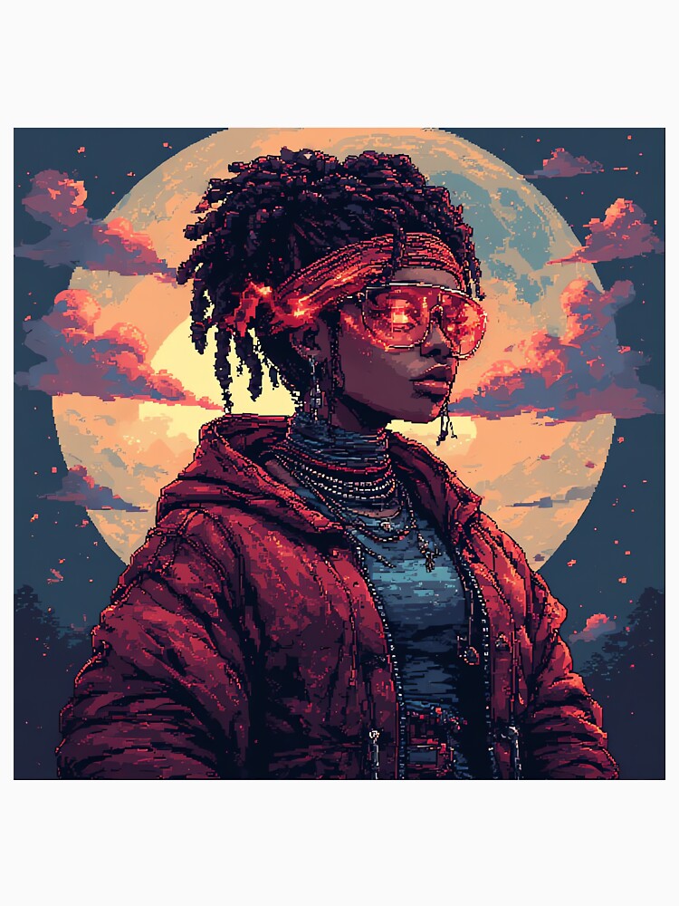 Retro Art For Beautiful Woman With Fire Glasses by pexoboy
