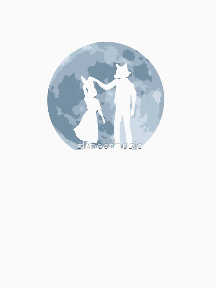 The couple dancing Under The Moon romantic cartoon by slimeofmusic