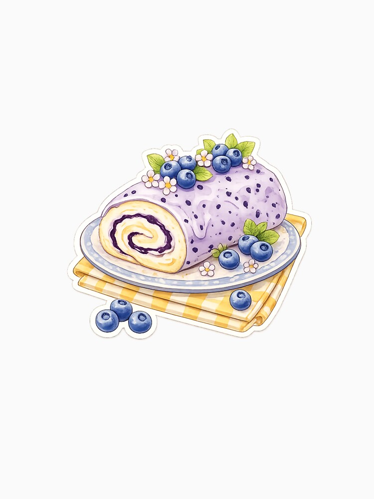 magical and delicious blueberry roll cake by LiriosLand