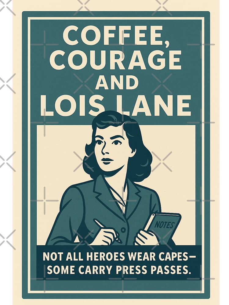 Coffee, Courage, and Lois Lane – Vintage Poster Style by Lavoretty