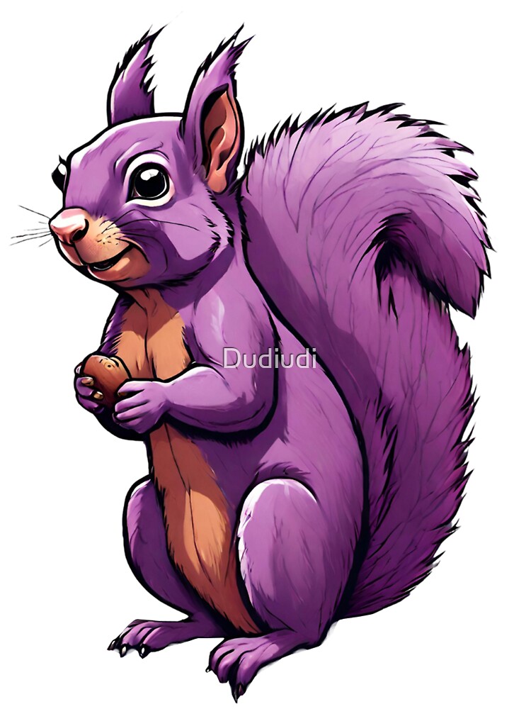 A squirrel sitting in a tree, purple in color. by Dudiudi