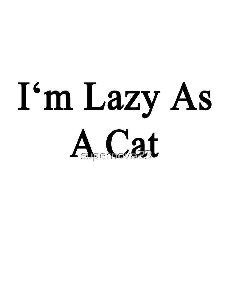 I'm Lazy As A Cat by supernova23