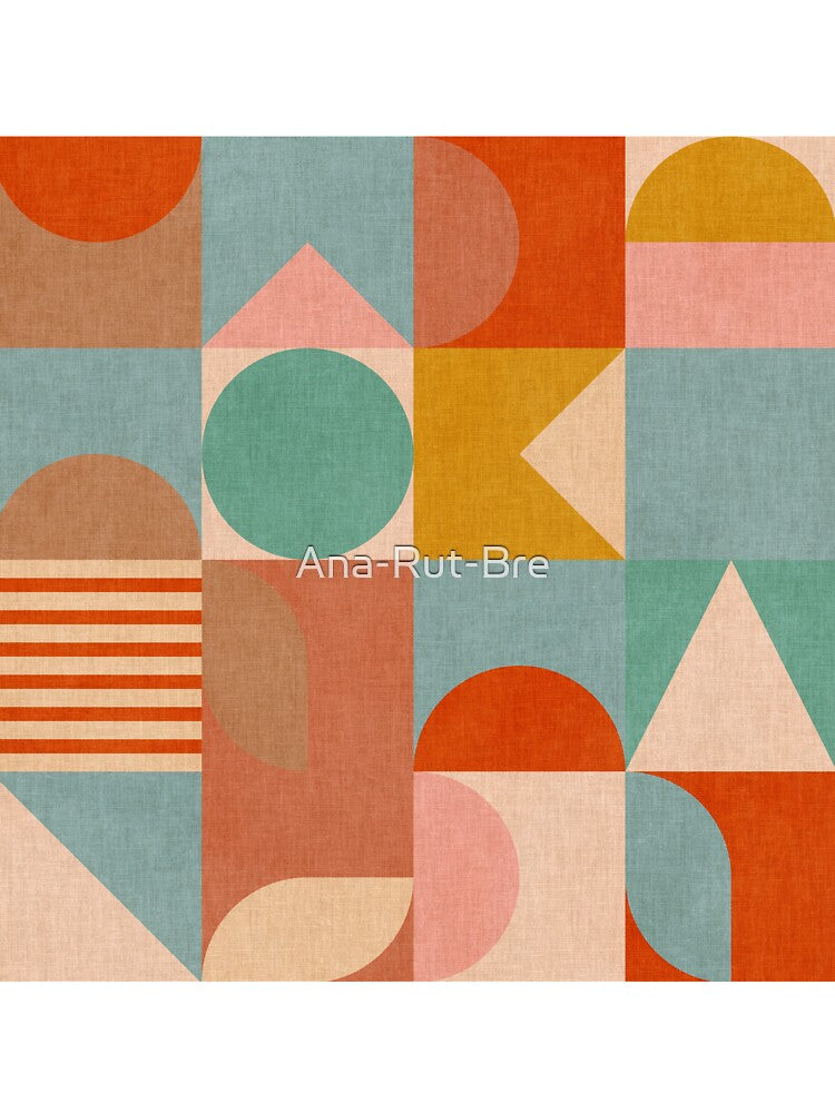 Bauhaus Geometry Checkered Pastel by Ana-Rut-Bre