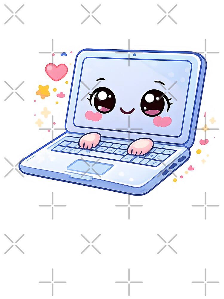 Kawaii Computer Character – Cute Tech Sticker by DesignEG