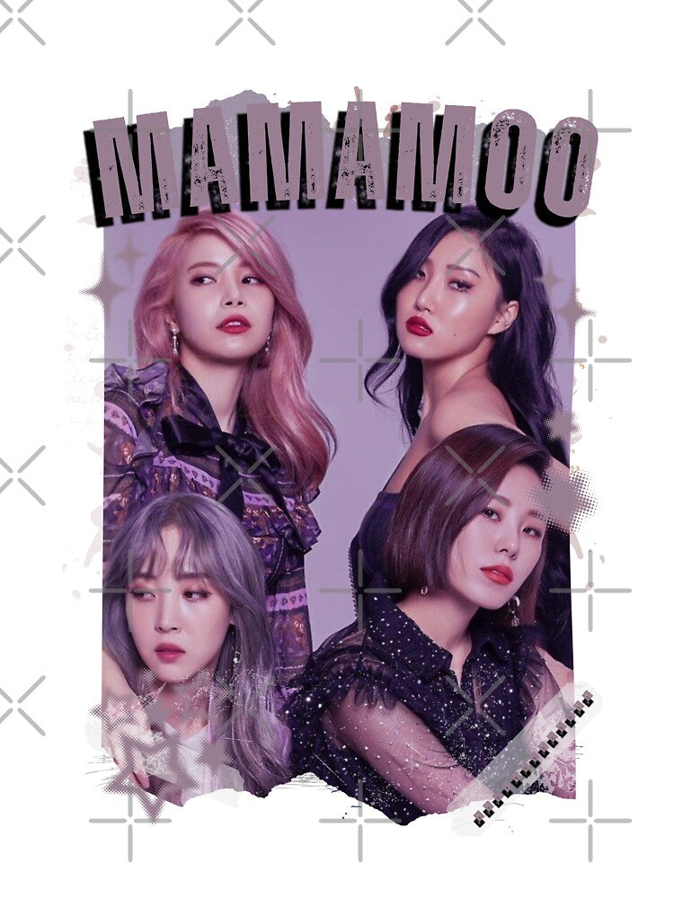 Mamamoo Kpop Female group Scrapbook Collage Cozy Y2K Vintage Design by HELL0WBELLO