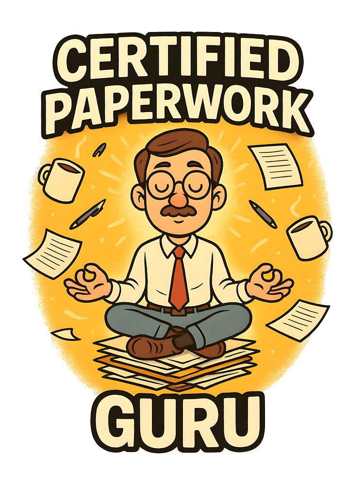 Certified Paperwork Guru - Funny Office Meditation by atihca