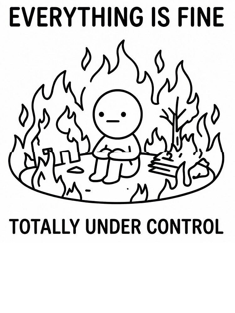 Everything Is Fine Totally Under Control Dark Humor by apex.vibe