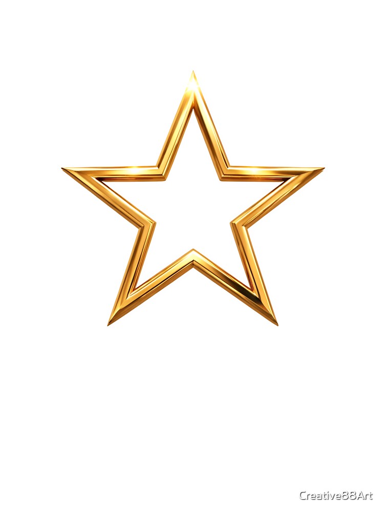 A shiny gold star on transparent background by Creative88Art