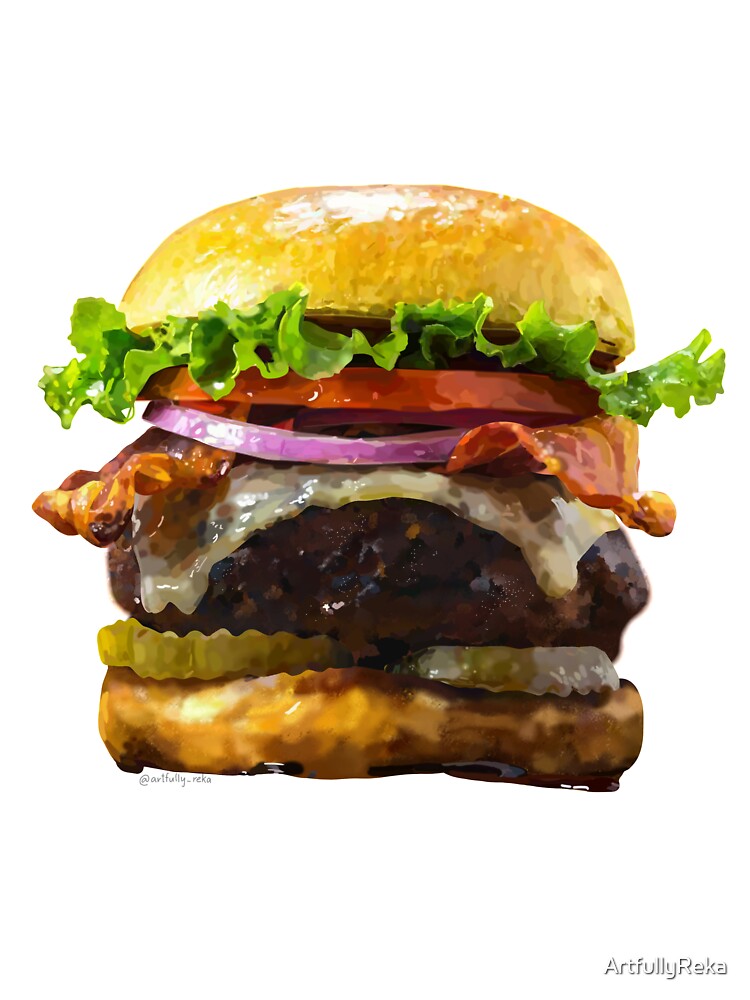 Realistic Burger Sticker by ArtfullyReka