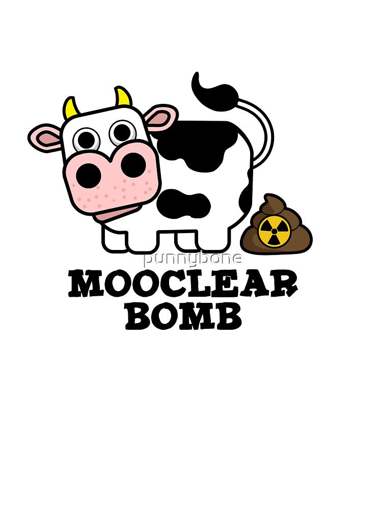 Mooclear Bomb Cute Cow Pun by punnybone