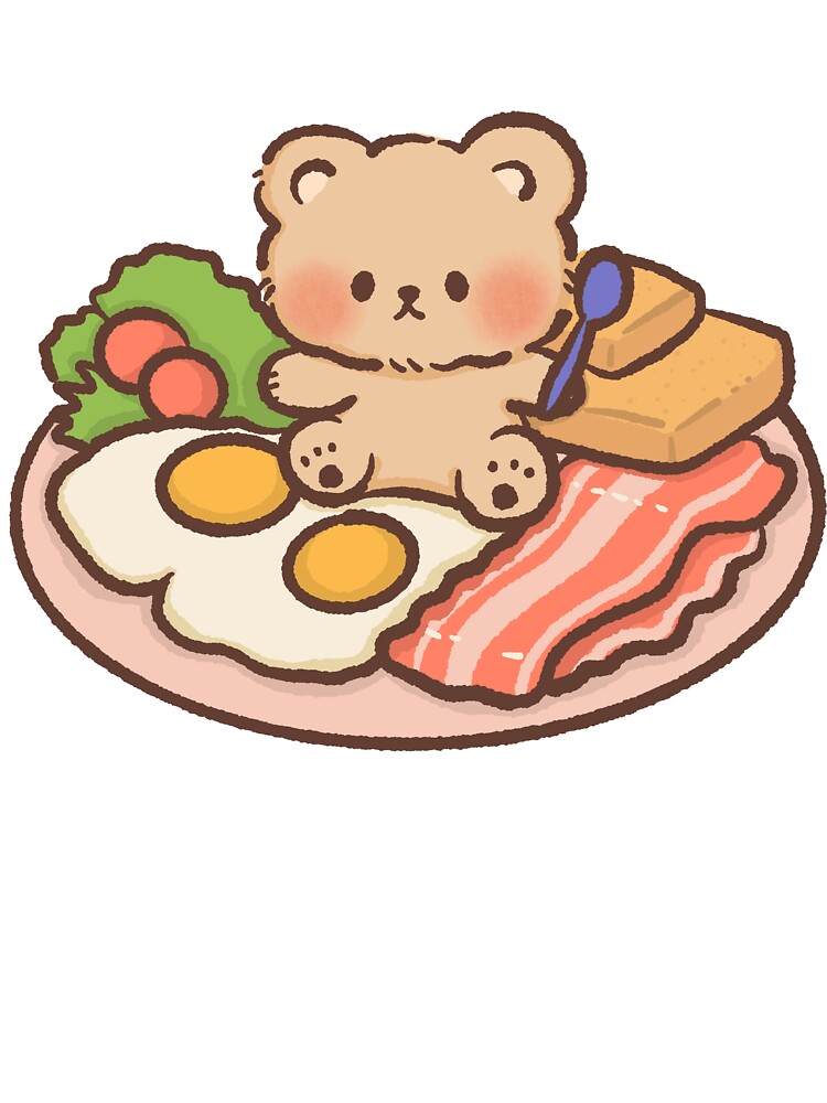 Cute Bear Breakfast Platter Illustration by NadirJArt