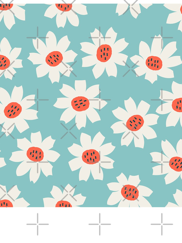 Big Flowers  Cyan Dream by EliveraDesigns