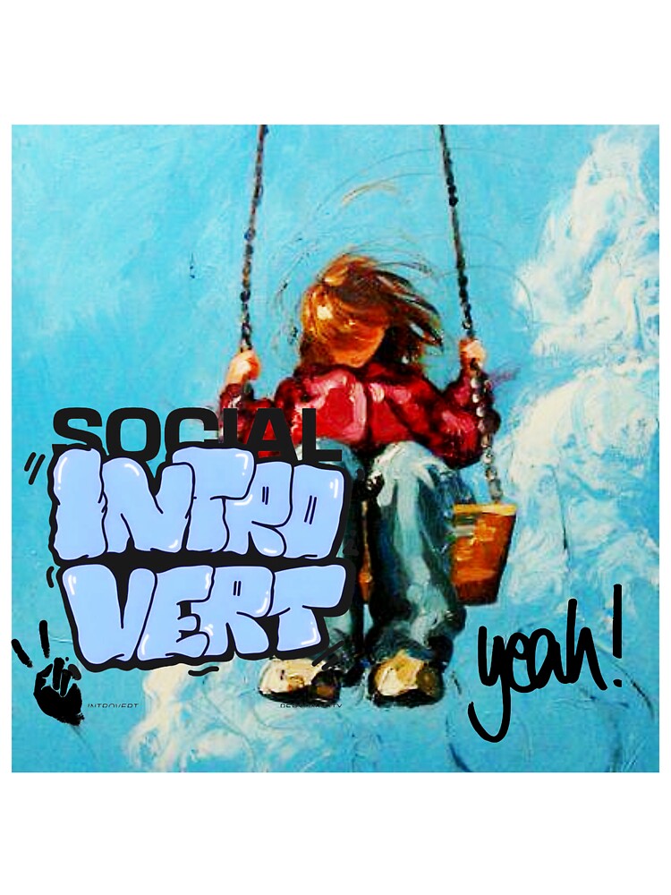 Introvert Quote Retro Painting Design by Unstocks