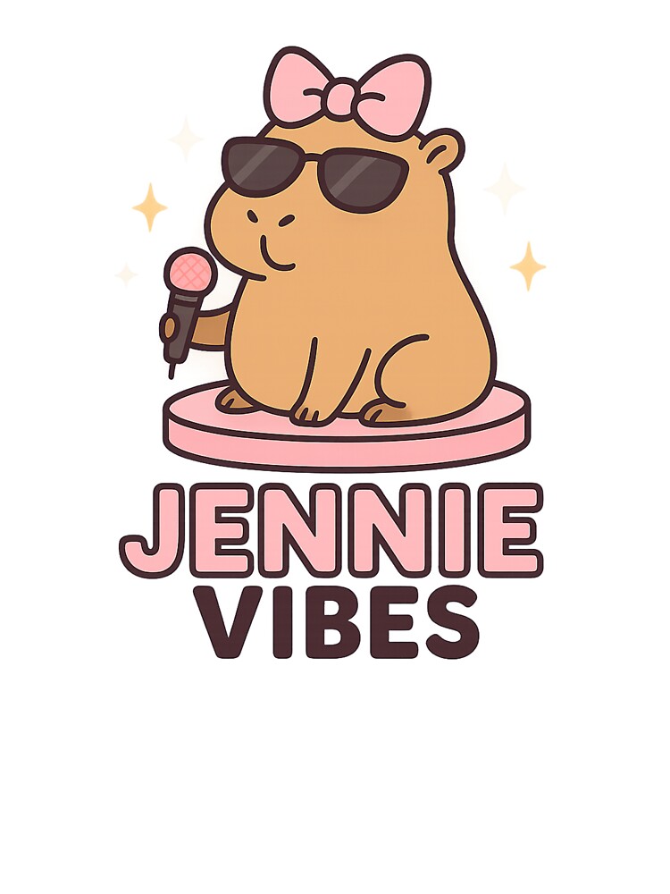 Jennie Vibes Capybara – Cute K-Pop Fan Art in Kawaii Pastel Style by NovaMoodCo