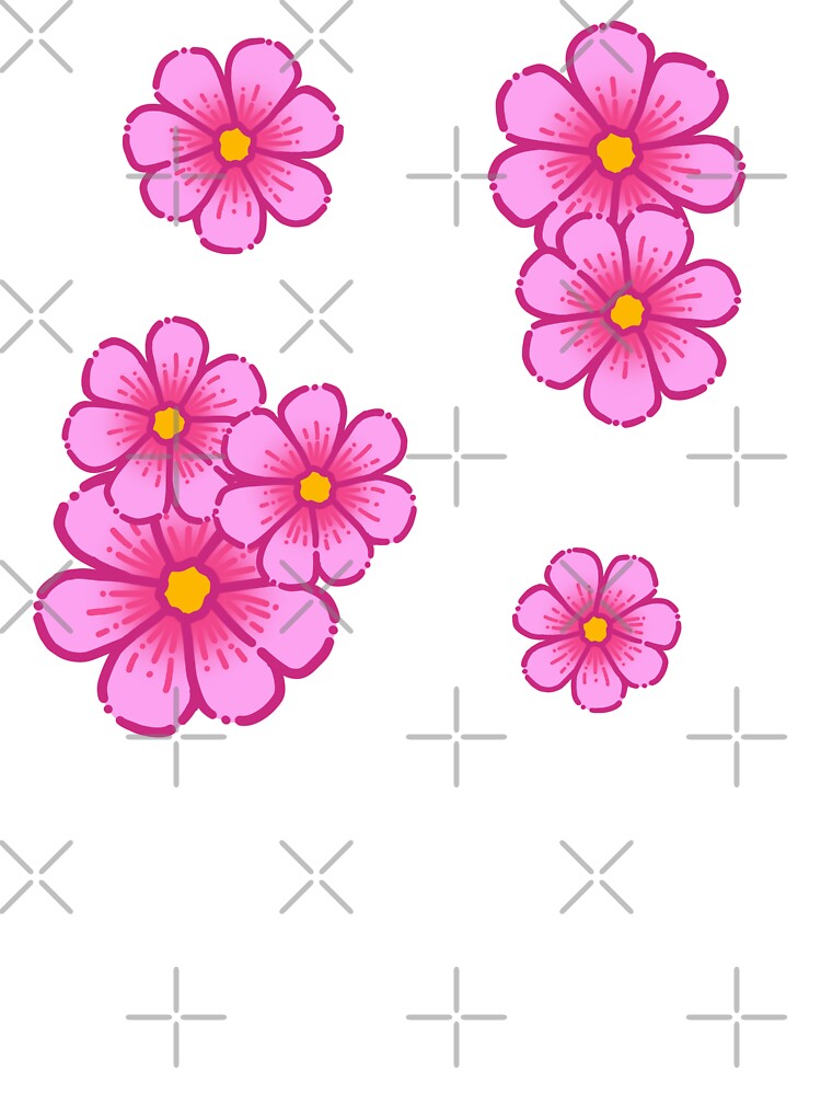 Pink Flowers Simple Drawing by AveryZi