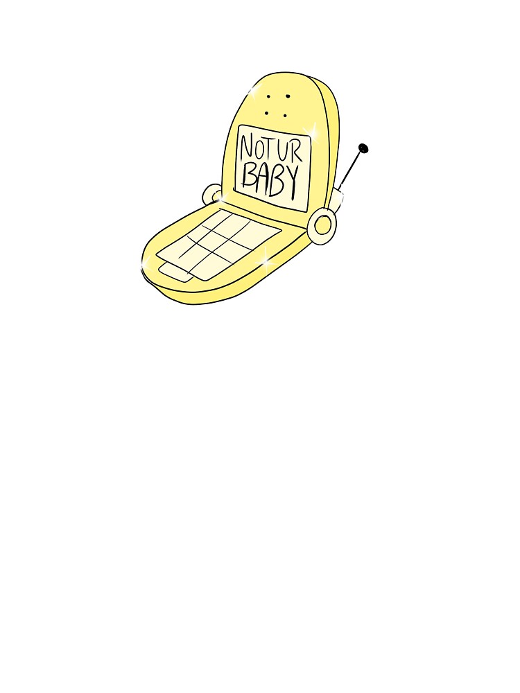 Not Ur Baby Flip Phone (yellow) by gross-girl99