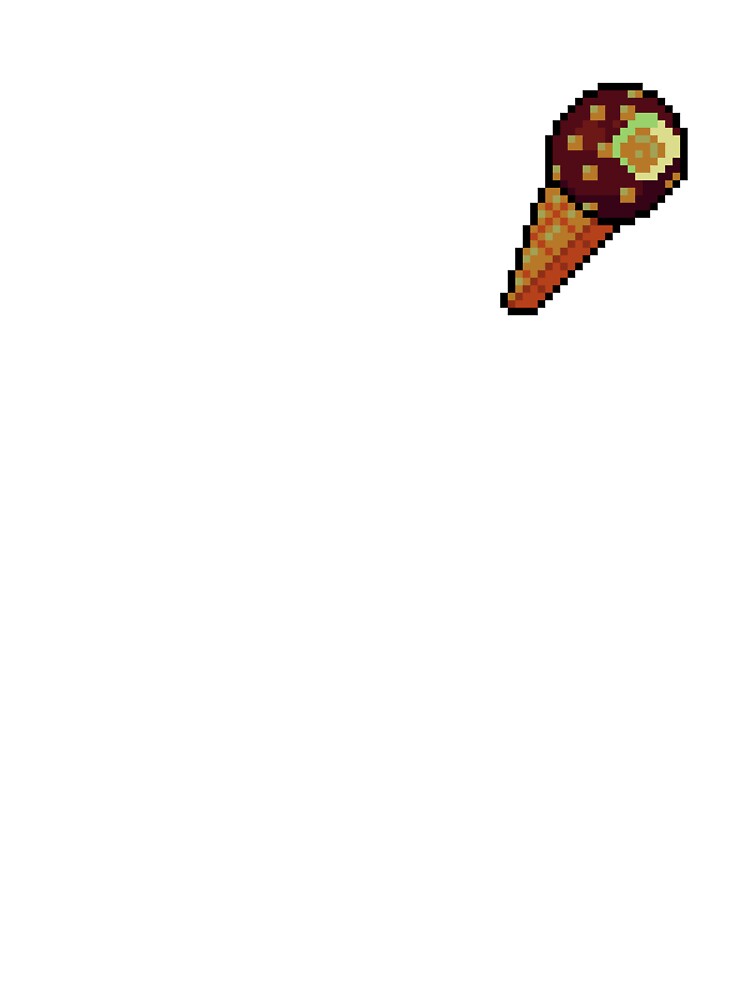 Pixel Chocolate drumstick Ice Cream - pixel food art by LittleFoodShop