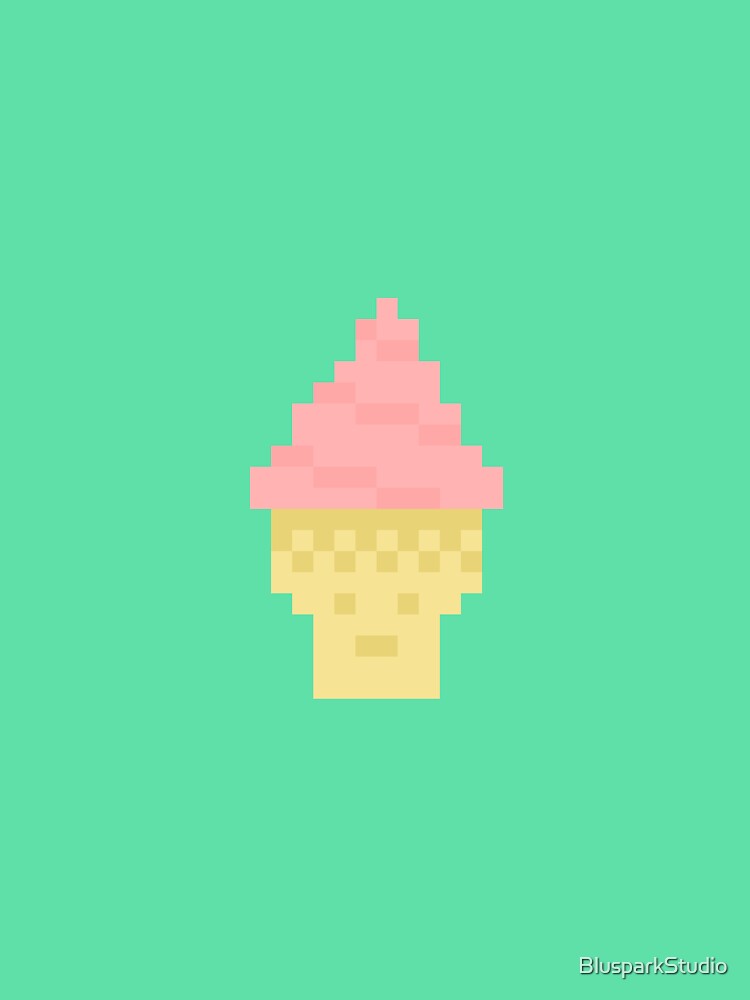 Cute Pixelios Ice cream - Strawberry by BlusparkStudio