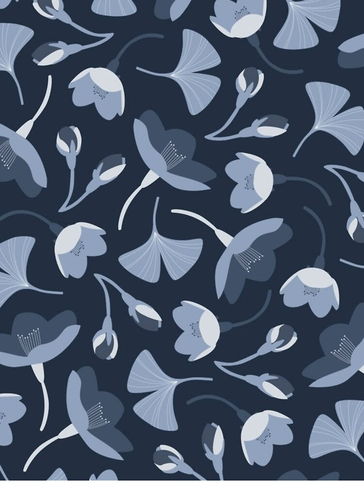 Flower design pattern blue by ItsAllYellow