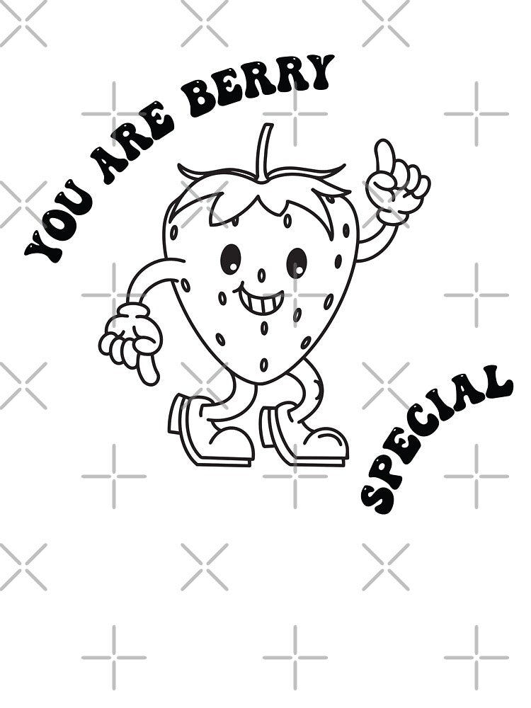 You Are Berry Special – Cute Strawberry Pun Cartoon | Kawaii Fruit Illustration | Sweet Positive Gift by Pao's Mind