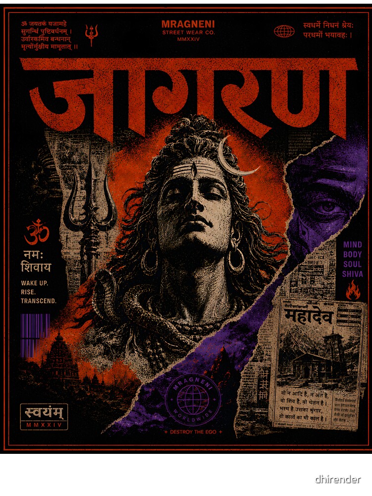 Mahakal Jaagran Premium Indian Spiritual Design | Hindu Mythology Streetwear by dhirender