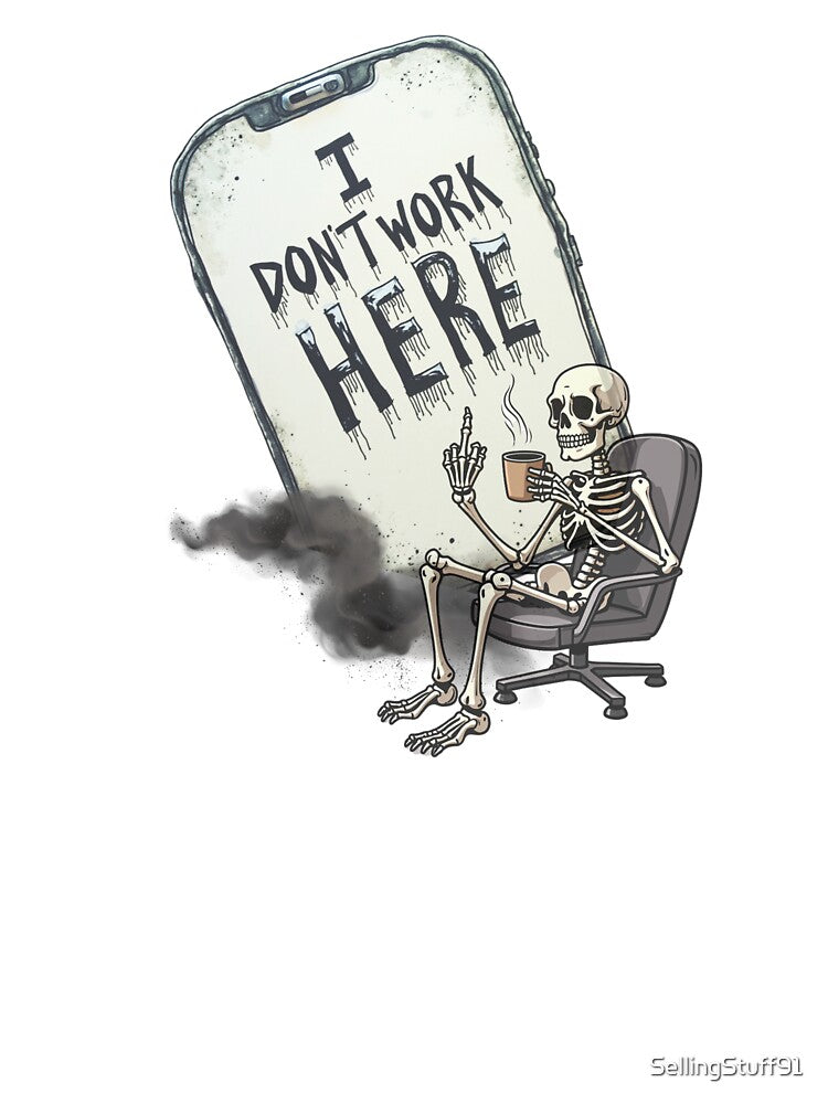I DON'T WORK HERE FUNNY T-SHIRT MUG MERCH DESIGN by SellingStuff91