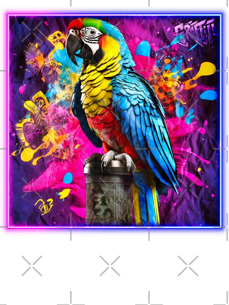 Graffiti style parrot by Drone-tees