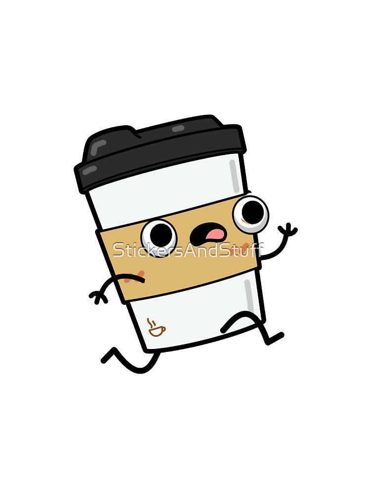Cute Running Latte by StickersAndStuff