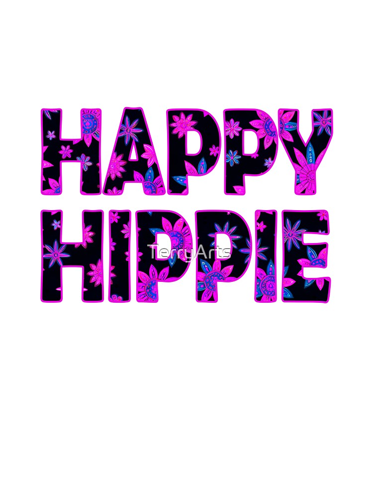 Flower Power Happy Hippie Words Free Spirit Hippie Vibes 1 of 4 by Beachy