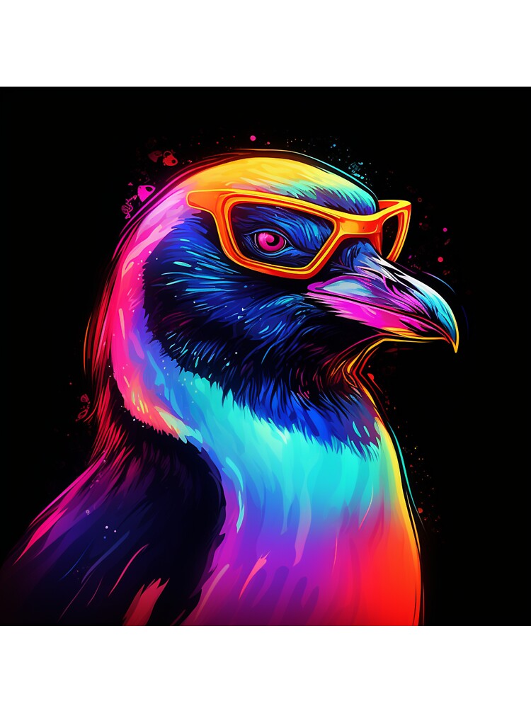 Penguin Neon Pop Art 4 by AstroRisq