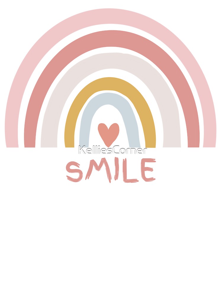 Boho Rainbow Smile Positive Vibes Design by KelliesCorner