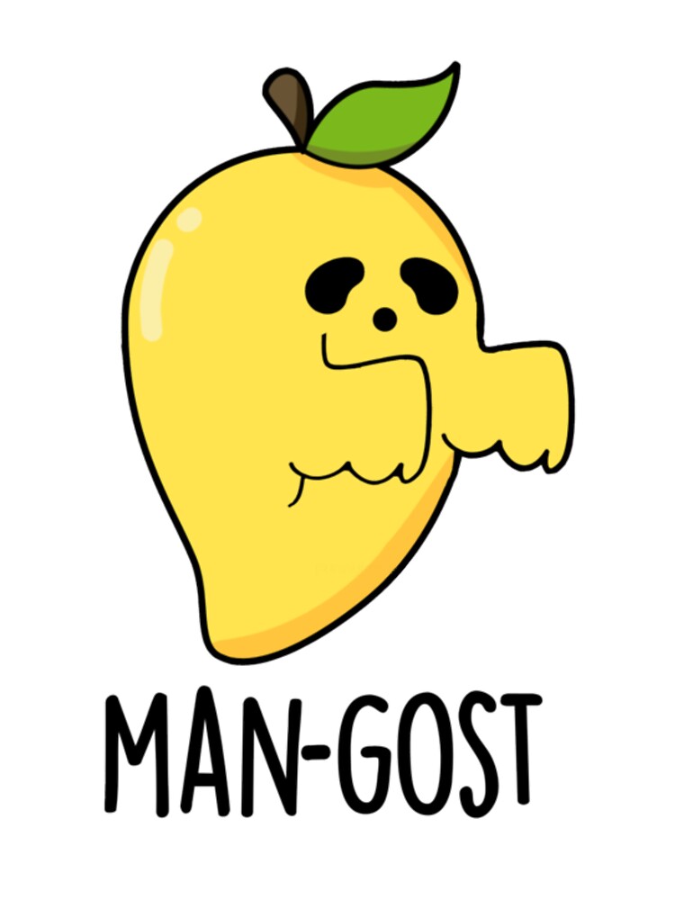 Man-gost Cute Halloween Mango Fruit Ghost Pun by DouglasyReynol