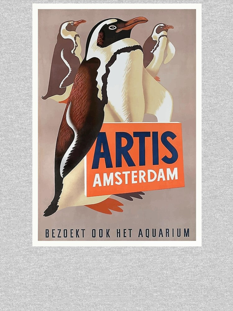 1947 Artis Zoo Amsterdam Penguins Poster by retrographics
