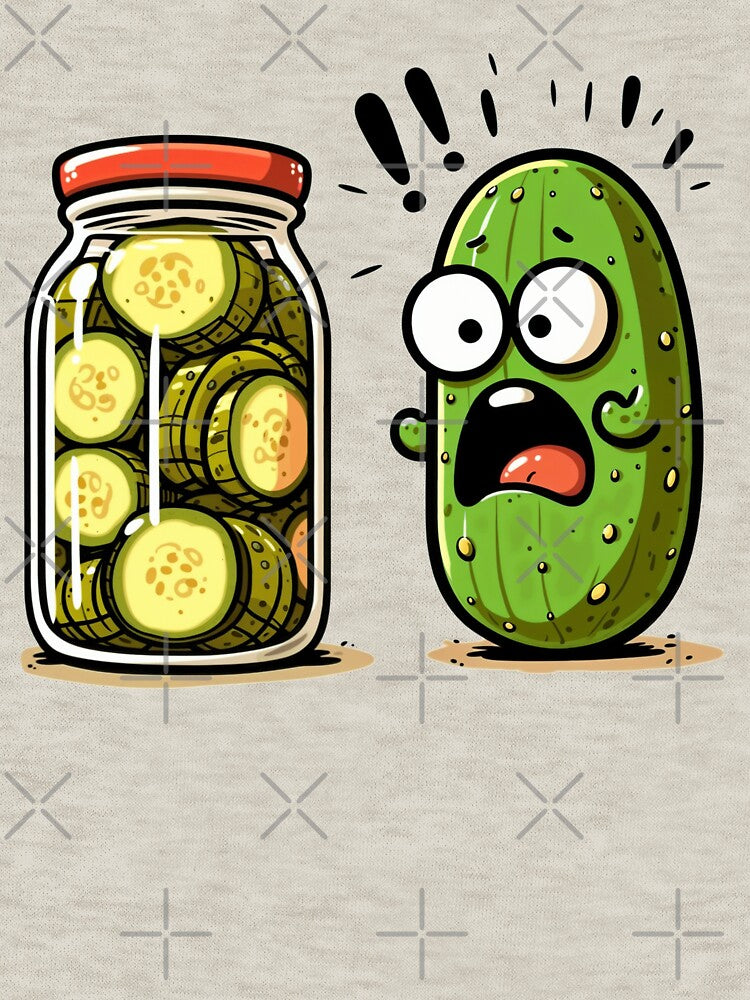 Funny Pickle Surprise Cucumber And A Jar Of Sliced Pickles by PrintasticArtz
