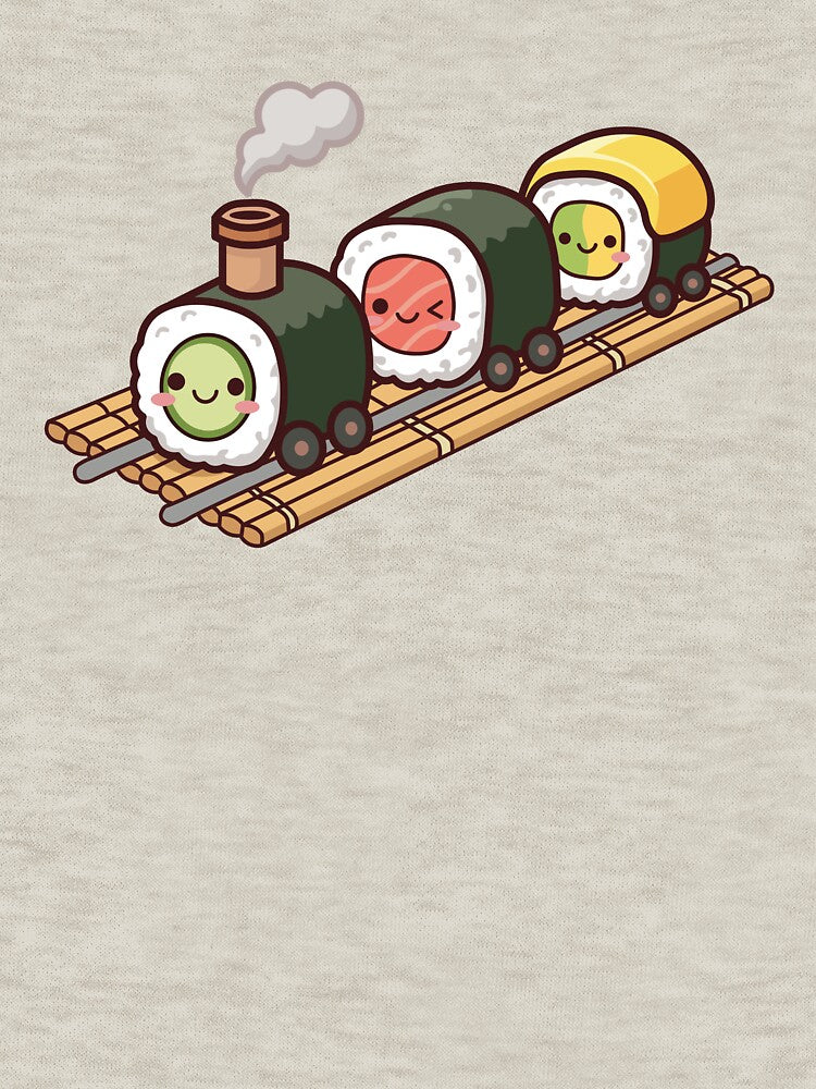 Cute Sushi Roll Locomotive / kawaii food by Mochii-studio