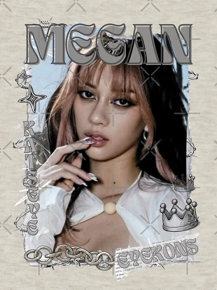KATEYE Megan Kpop Y2K Group Black and White Collage Design by AJUNICE STUDIO