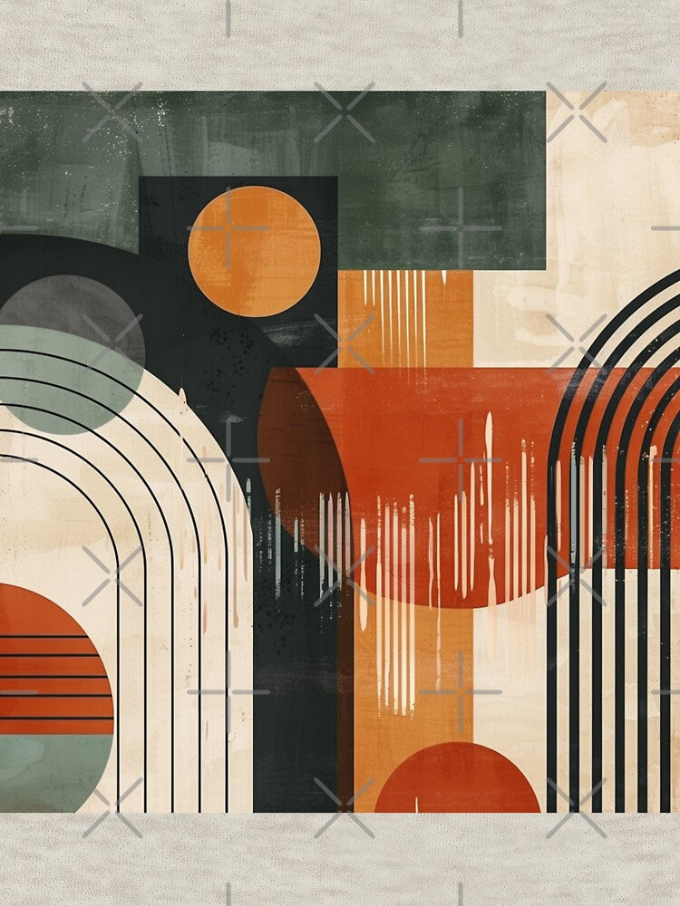 Mid-Century Modern Abstract - Vintage Earth Tone Arches - Retro Modernist Art by GrinGalore