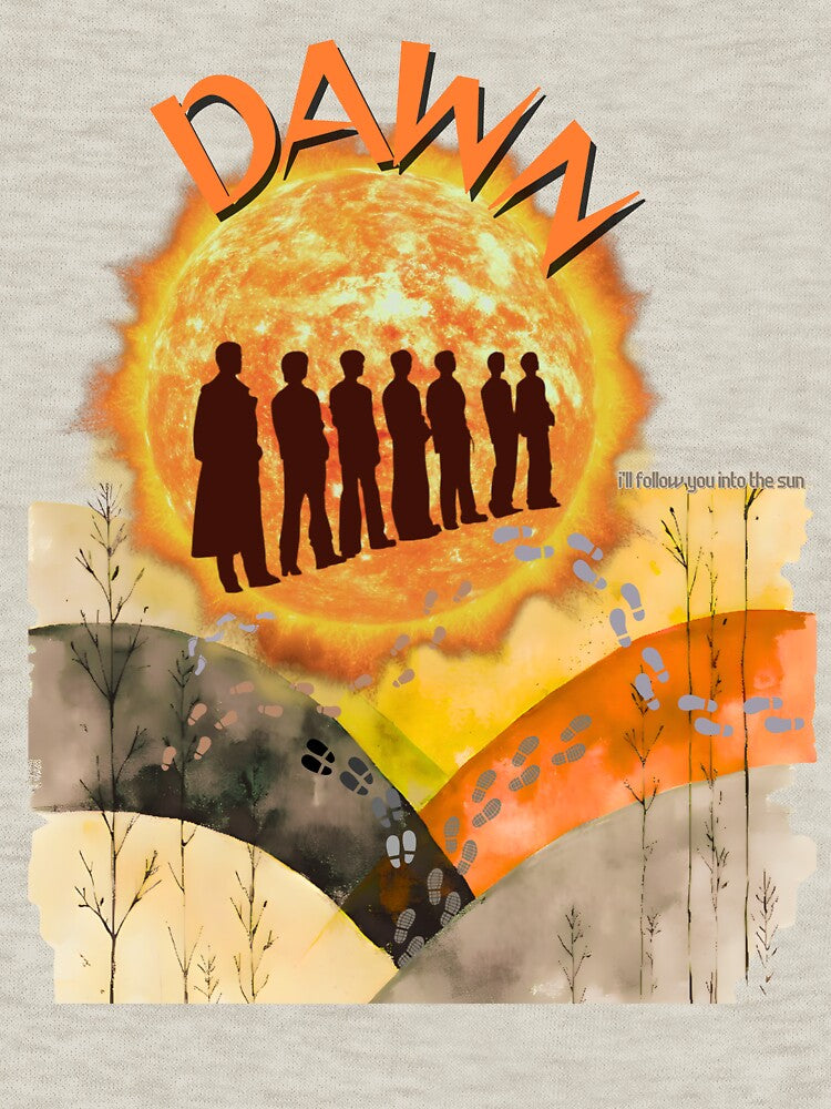 Into The Sun BTS Inspired Design – DAWN Aesthetic ARMY Footprints Art by ARMYPLUGCO