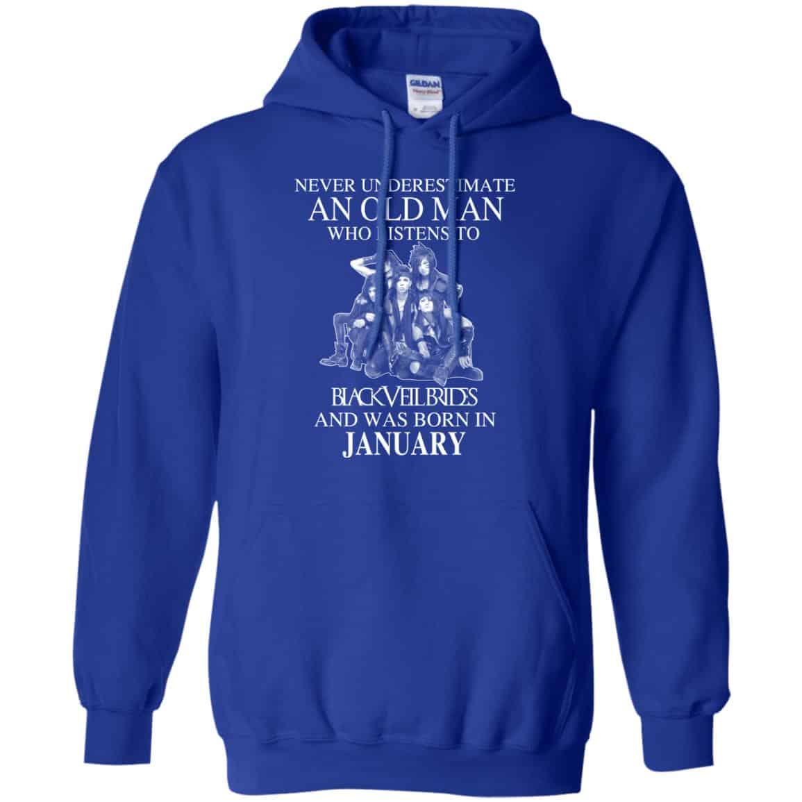 An Old Man Who Listens To Black Veil Brides And Was Born In January T-Shirts, Hoodie, Tank