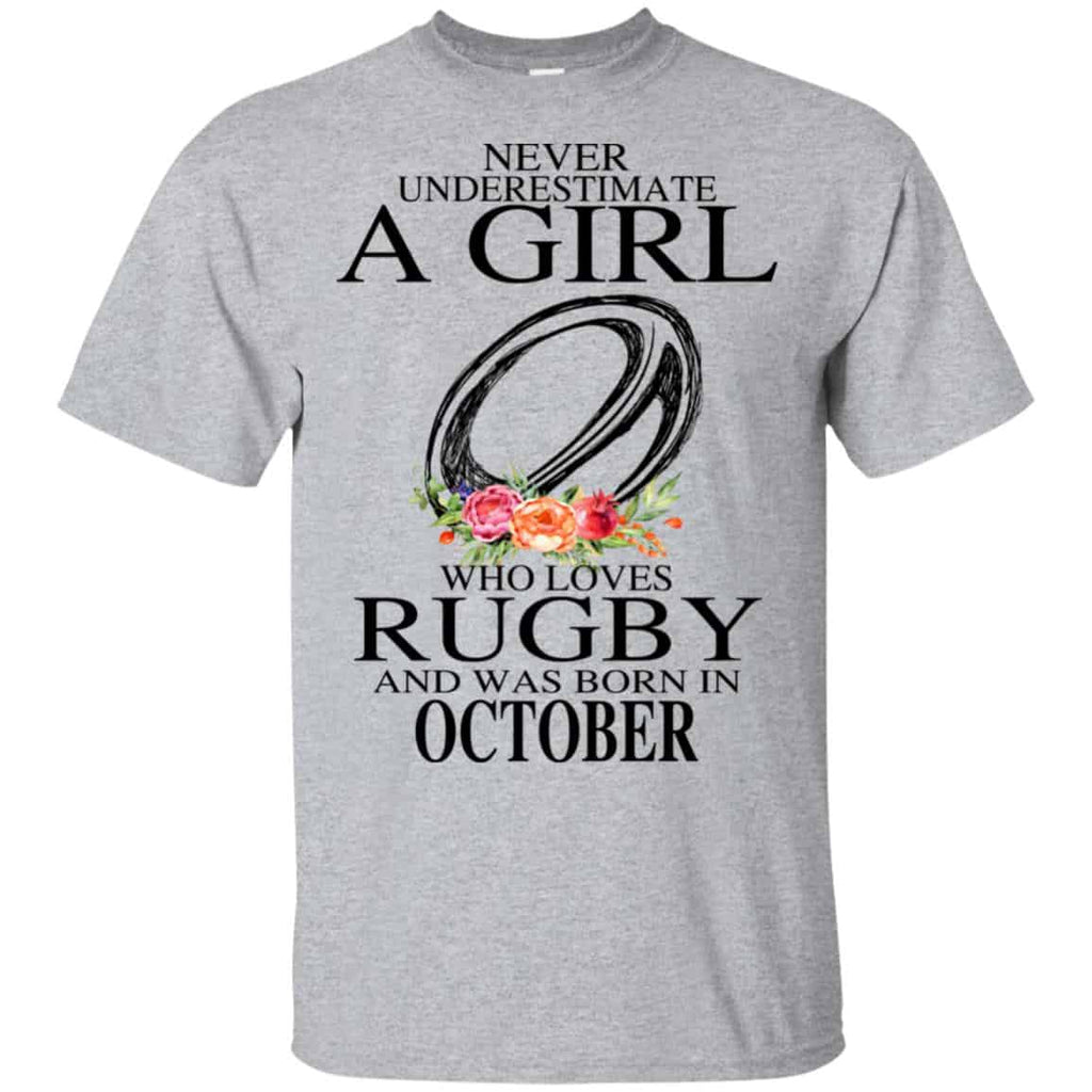 A Girl Who Loves Rugby And Was Born In October T-Shirts, Hoodie, Tank