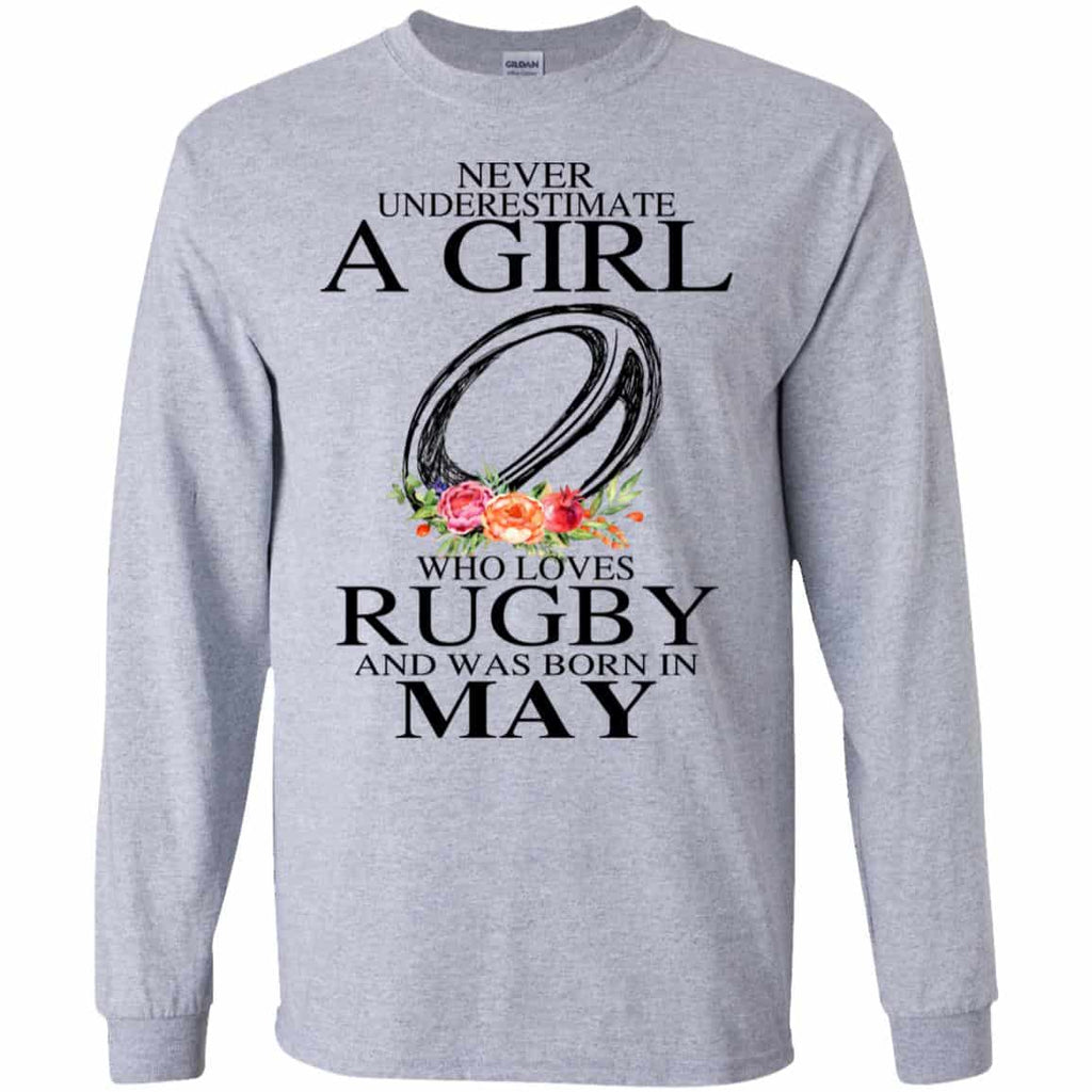 A Girl Who Loves Rugby And Was Born In May T-Shirts, Hoodie, Tank