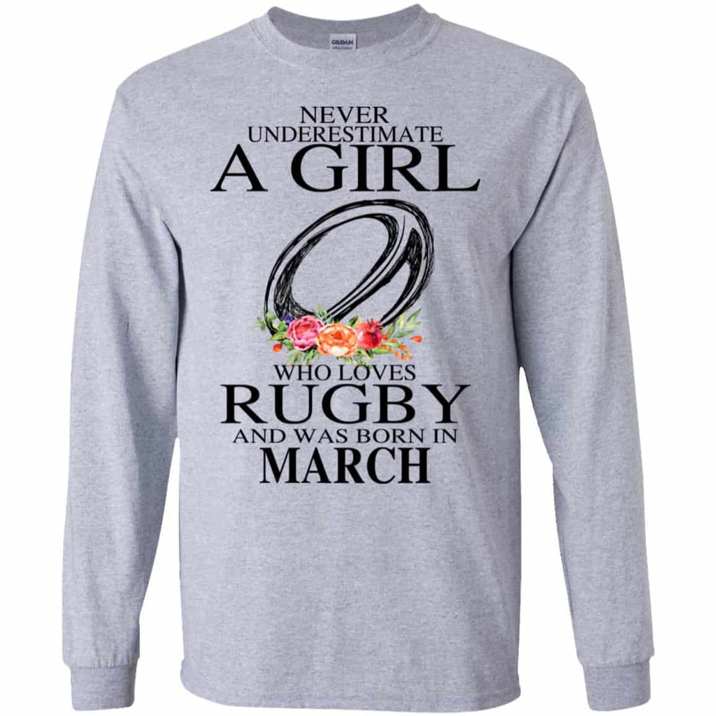 A Girl Who Loves Rugby And Was Born In March T-Shirts, Hoodie, Tank